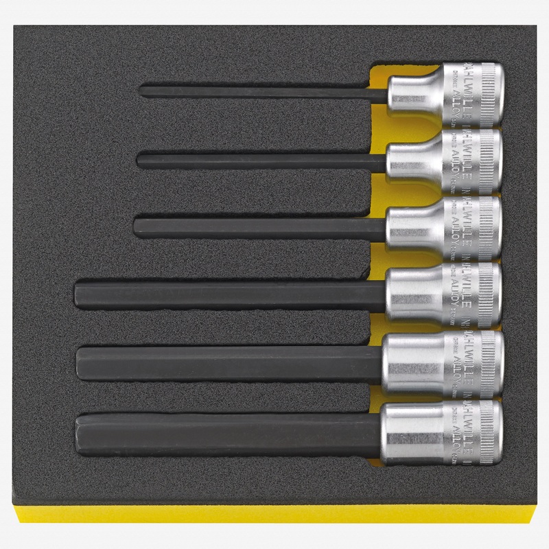 Stahlwille TCS1054/2054 INHEX Internal Hex Socket Set, 1/2" Drive, Metric, 6 Pieces