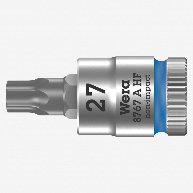 Wera 003367 8767 A HF Torx Zyklop Bit Socket 1/4" Drive with Holding Function , TX 27 x 28 mm