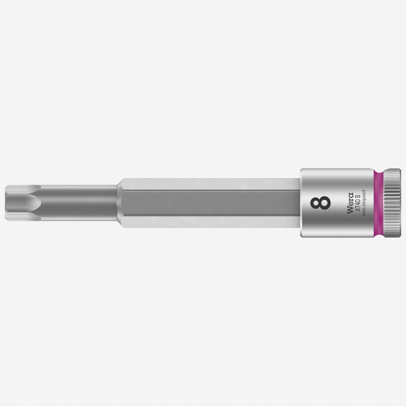 Wera 003054 8740 B Zyklop Hex Bit Socket, 3/8" Drive, 8.0 x 100 mm