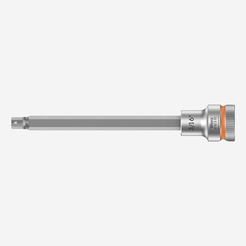 Wera 003086 3/8" Drive Zyklop Hex-Plus Bit Socket with Holding Function 3/16" Long