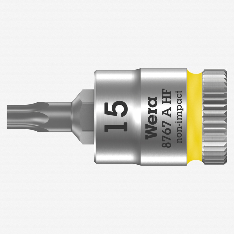 Wera 003363 8767 A HF Torx Zyklop Bit Socket 1/4" Drive with Holding Function , TX 15 x 28 mm