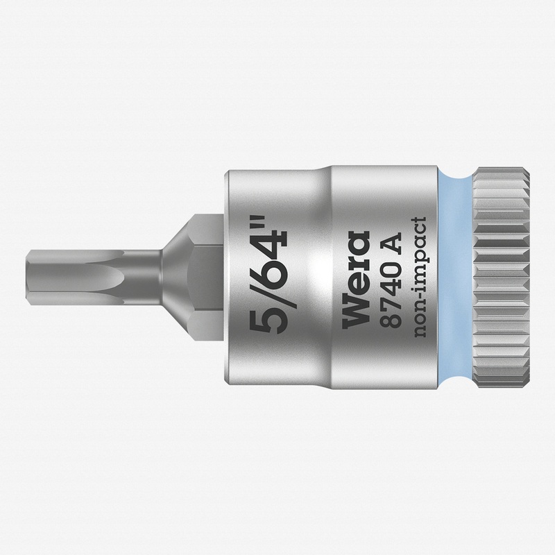 Wera 003380 8740 A 1/4" Drive Zyklop Hex-Plus Bit Socket, 5/64"