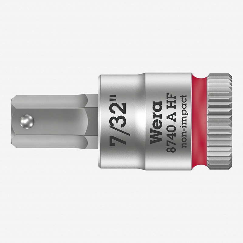 Wera 003387 8740 A 1/4" Drive Zyklop Hex-Plus Bit Socket with Holding Function 7/32"