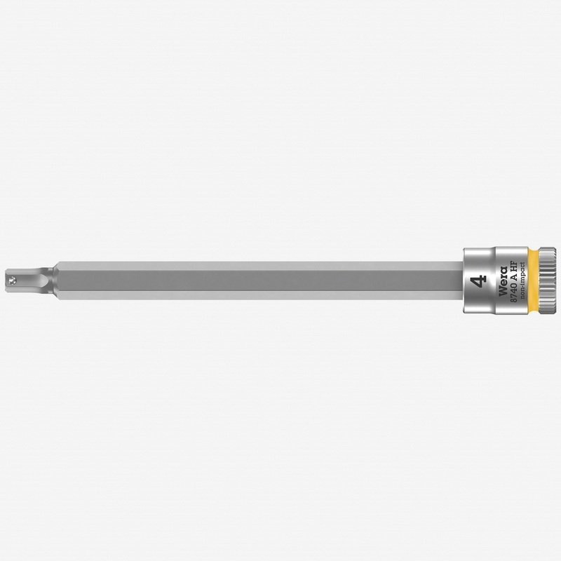 Wera 003334 8740 A Zyklop Bit Socket with 1/4" Drive with Holding Function , 4.0 x 100 mm