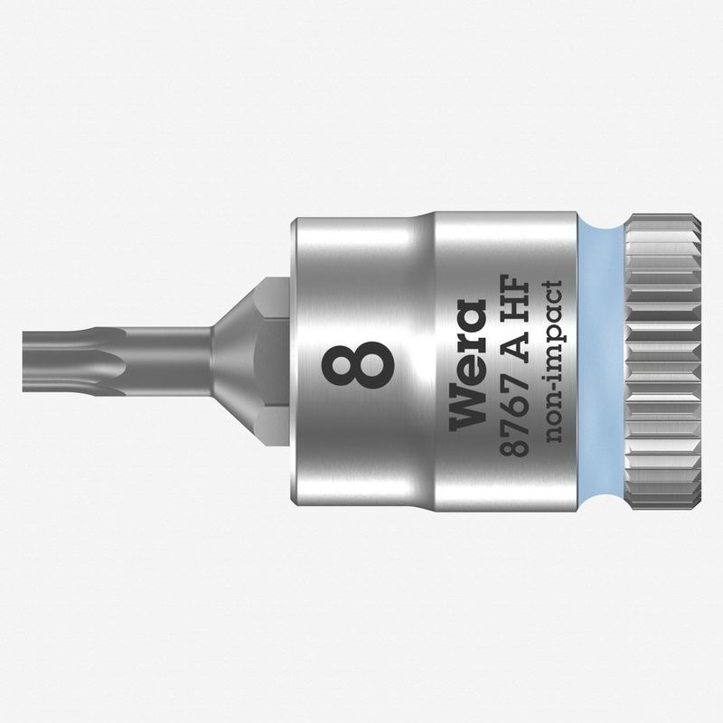Wera 003360 8767 A HF Torx Zyklop Bit Socket 1/4" Drive with Holding Function , TX 8 x 28 mm