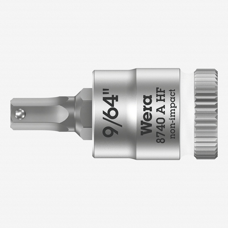 Wera 003384 8740 A 1/4" Drive Zyklop Hex-Plus Bit Socket with Holding Function 9/64"