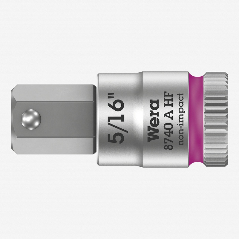 Wera 003389 8740 A 1/4" Drive Zyklop Hex-Plus Bit Socket with Holding Function 5/16"