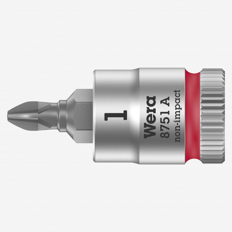 Wera 003350 8751 A PH Zyklop Bit Socket with 1/4" Drive, PH 1 x 28 mm