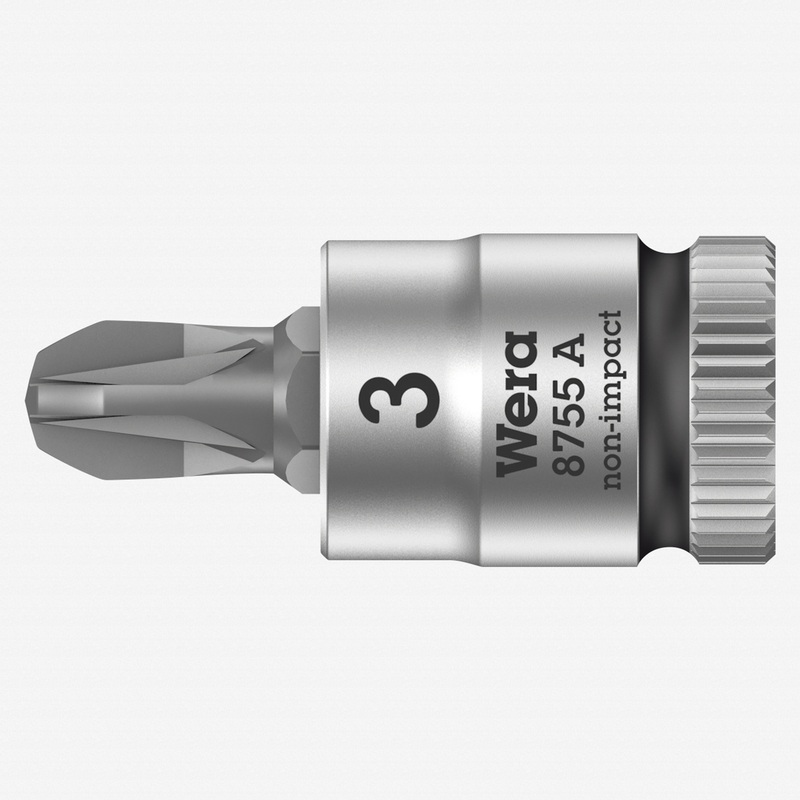 Wera 003355 8755 A PZ Zyklop Bit Socket with 1/4" Drive, PZ 3 x 28 mm