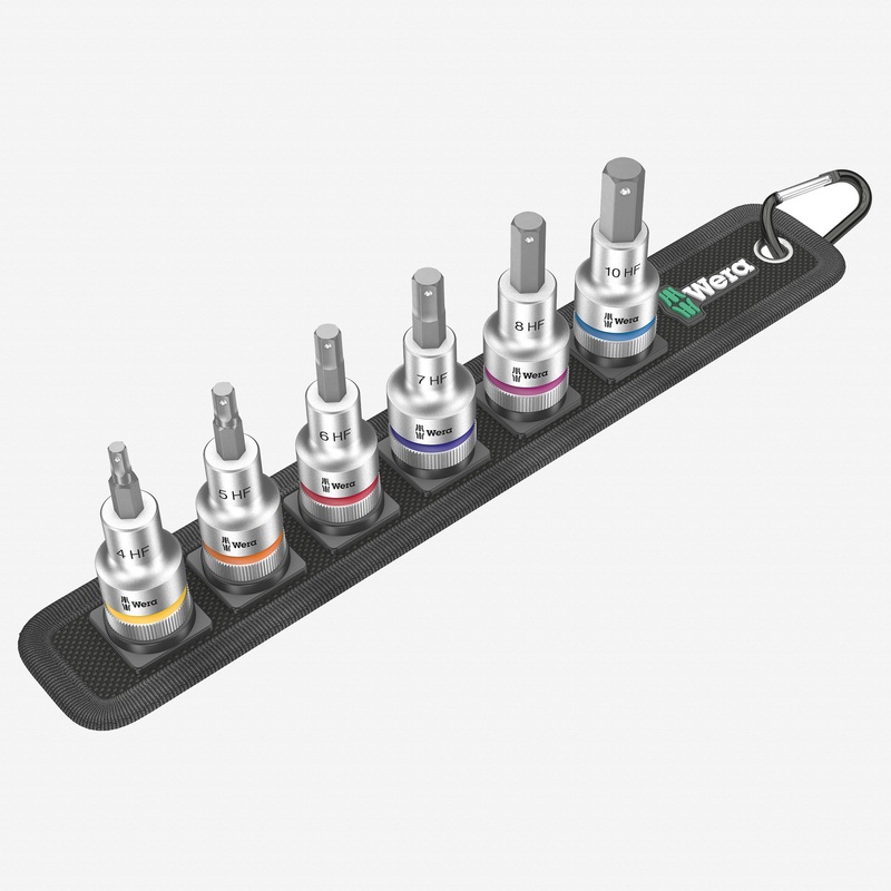 Wera 003996 Belt C 2 Zyklop In-Hex-Plus Bit Socket Set with Holding Function, 1/2" Drive, 6 Pieces