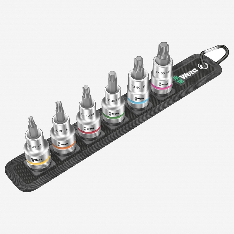 Wera 003997 Belt C 3 TORX HF Zyklop Bit Socket Set with Holding Function, 1/2" Drive, 6 Pieces