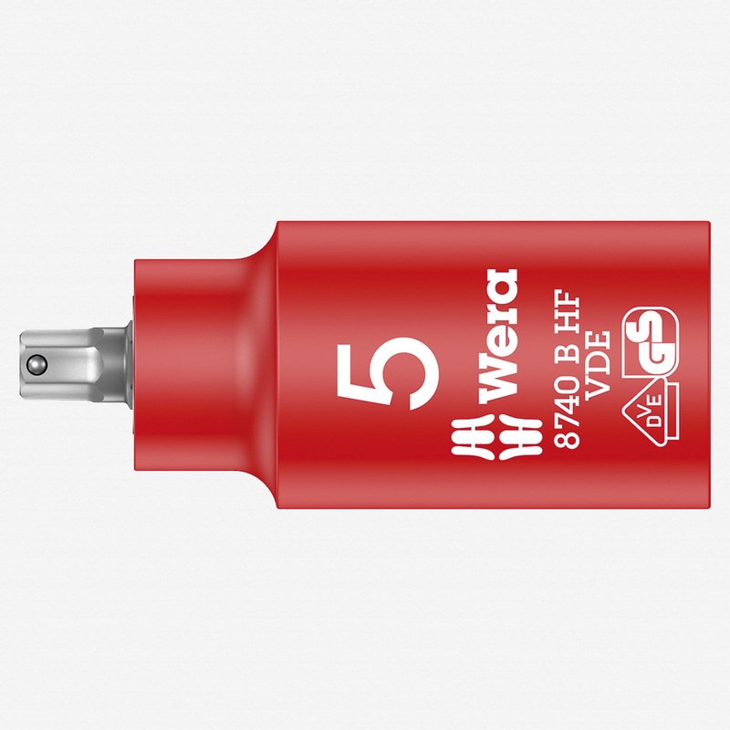 Wera 004901 VDE HF Hex Bit 3/8" Drive Socket, 5.0 mm