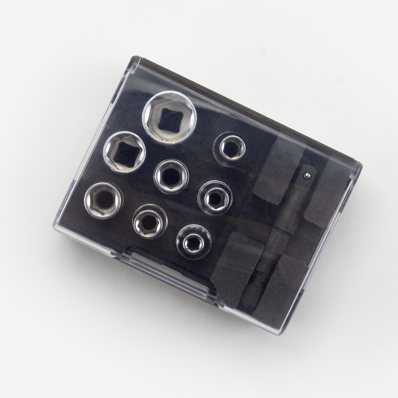Felo 1/4" Nut Box with 8 Metric Sockets & Adapter