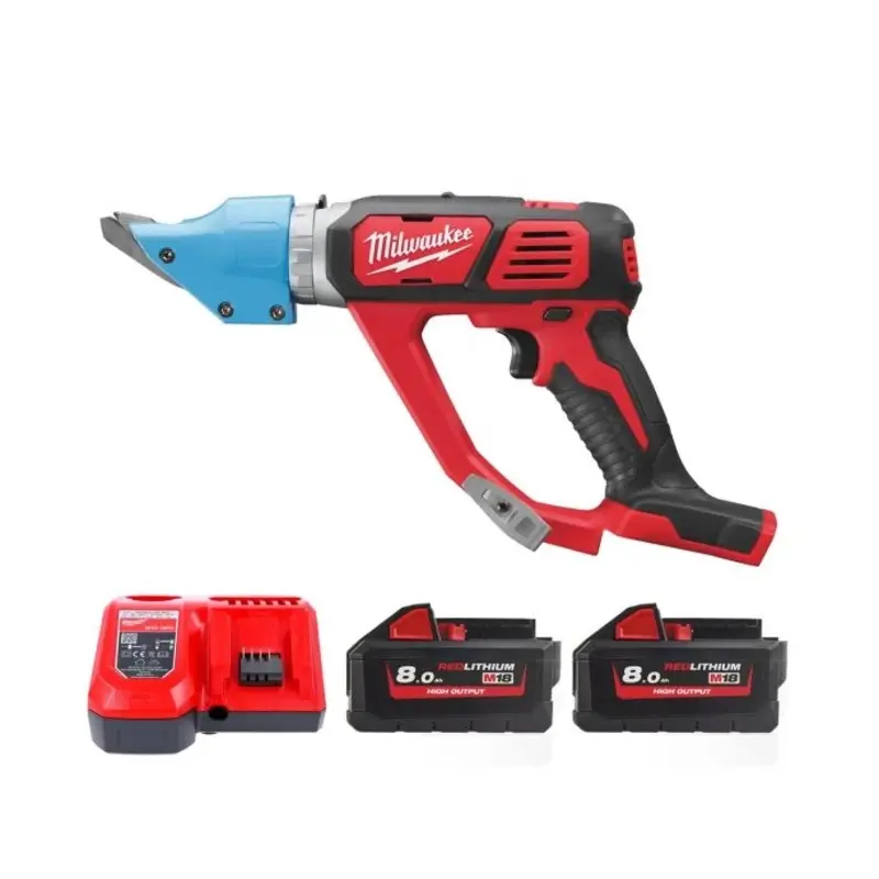 Milwaukee M18BMS20 18V 2.0mm Cordless Metal Shear With 2 x 8.0Ah Batteries & Charger