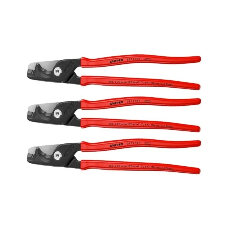 Knipex StepCut XL Cable Shears Cutters Step Cut Plastic Coated 225mm Pack of 3