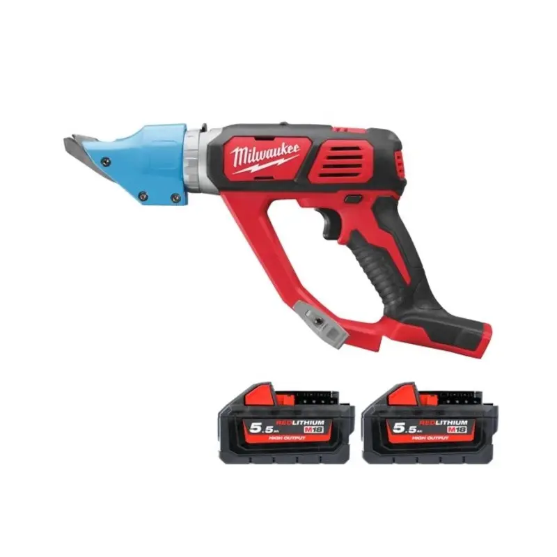 Milwaukee M18BMS20 18V 2.0mm Cordless Metal Shear With 2 x 5.5Ah Batteries