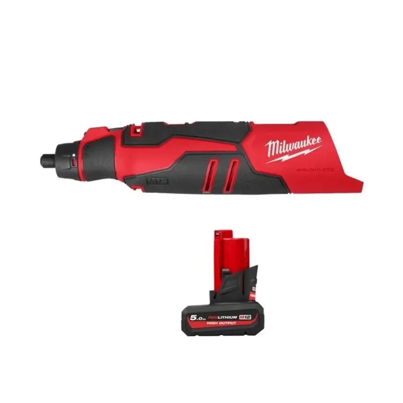 Milwaukee M12BLROT 12V Cordless Brushless Rotary Tool With 1 x 5.0Ah Battery
