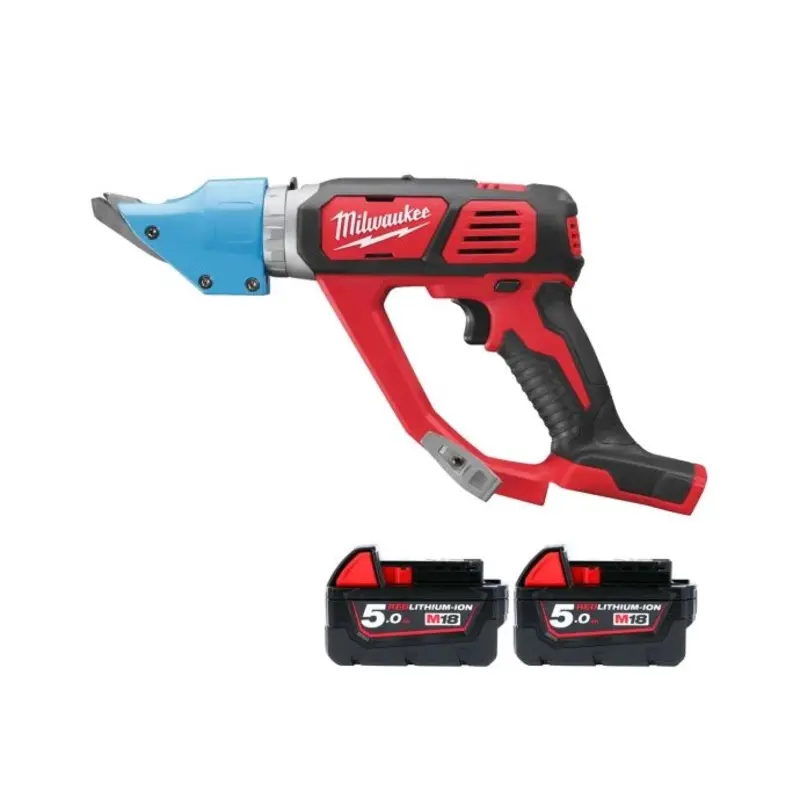 Milwaukee M18BMS20 18V 2.0mm Cordless Metal Shear With 2 x 5.0Ah Batteries