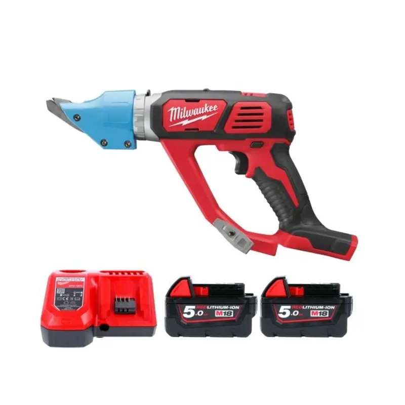 Milwaukee M18BMS20 18V 2.0mm Cordless Metal Shear With 2 x 5.0Ah Batteries & Charger