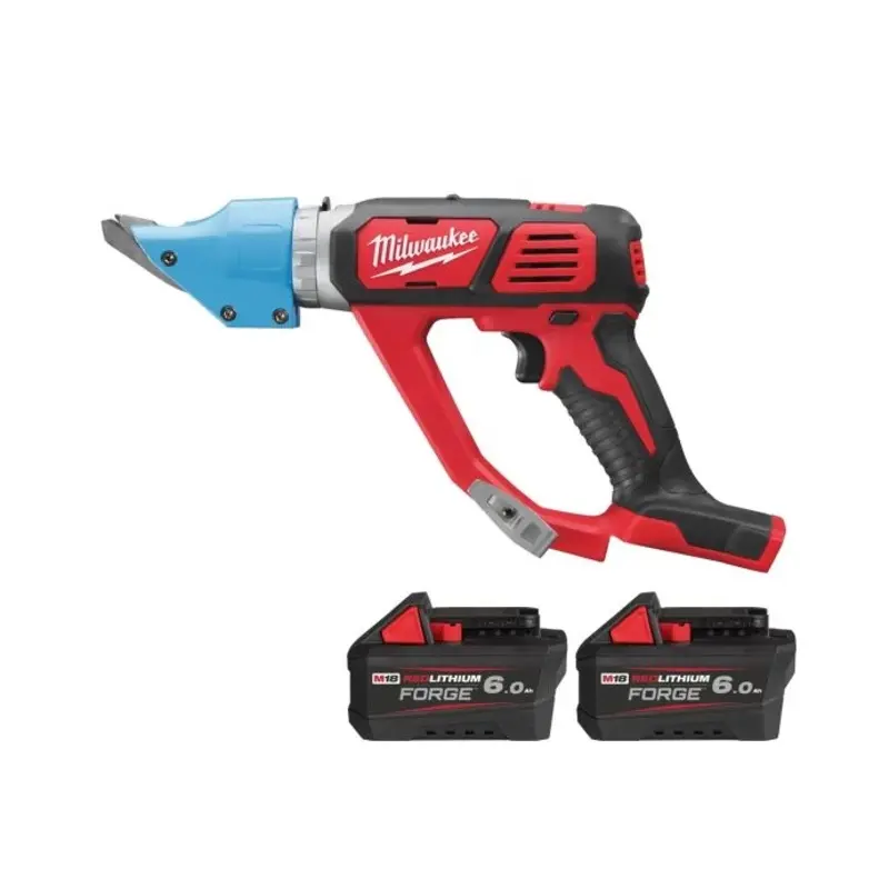 Milwaukee M18BMS20 18V 2.0mm Cordless Metal Shear With 2 x 6.0Ah Batteries