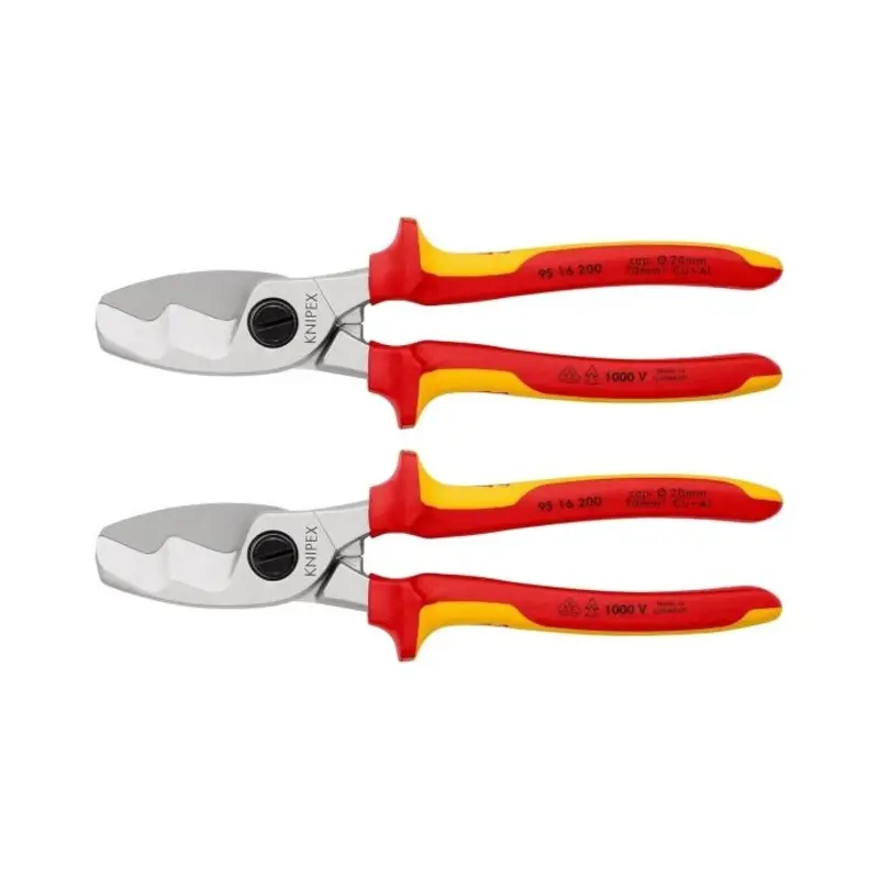KNIPEX Cable Shears With Twin Cutting Edge 200mm Pack of 2