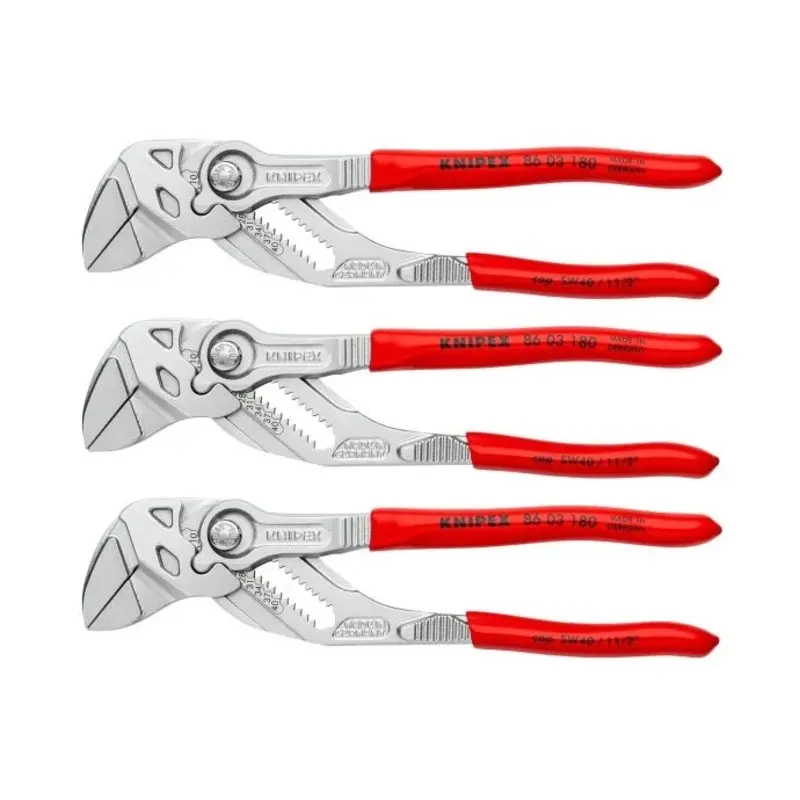 KNIPEX Chrome Plier Wrenches 180mm Pack of 3