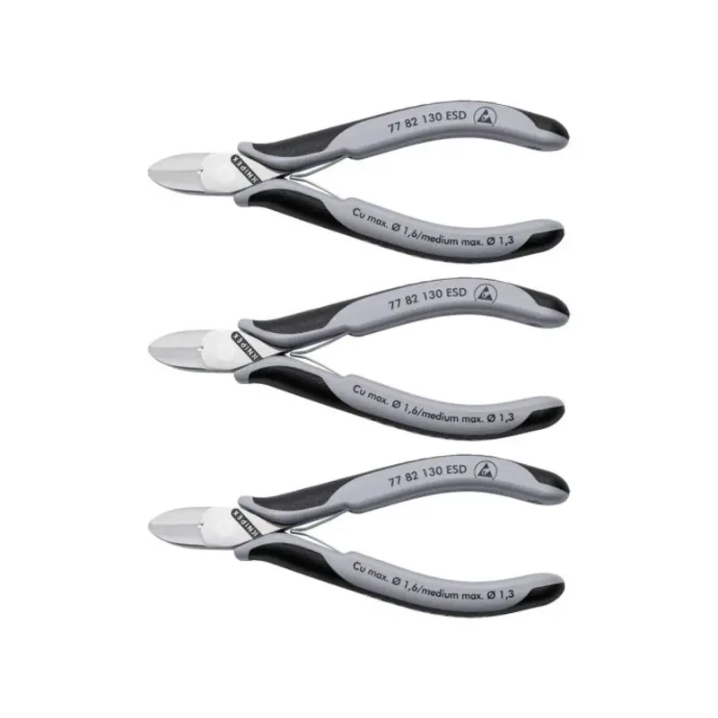 Knipex Electronics Diagonal Cutters ESD Multi-component Grips 130mm Pack of 3