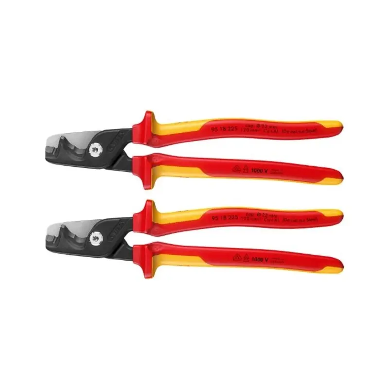 Knipex StepCut XL VDE Insulated Cable Shears Cutters Step Cut 225mm Pack of 2