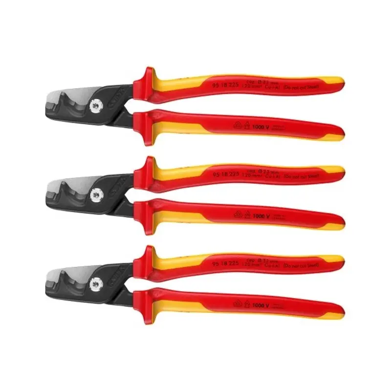 Knipex StepCut XL VDE Insulated Cable Shears Cutters Step Cut 225mm Pack of 3