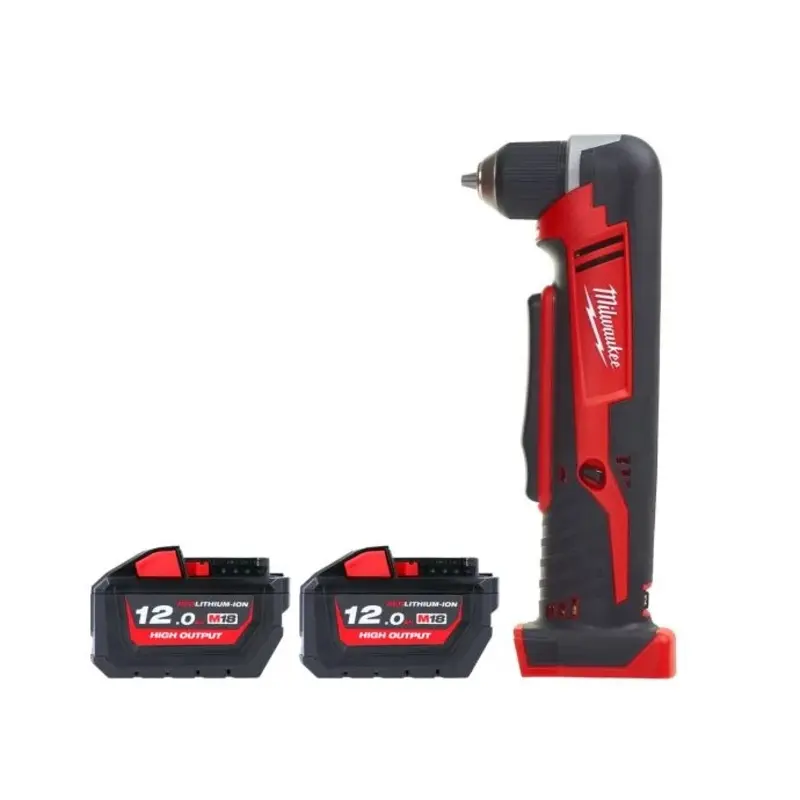 Milwaukee C18RAD 18V Cordless Right Angle Drill With 2 x 12.0Ah Batteries