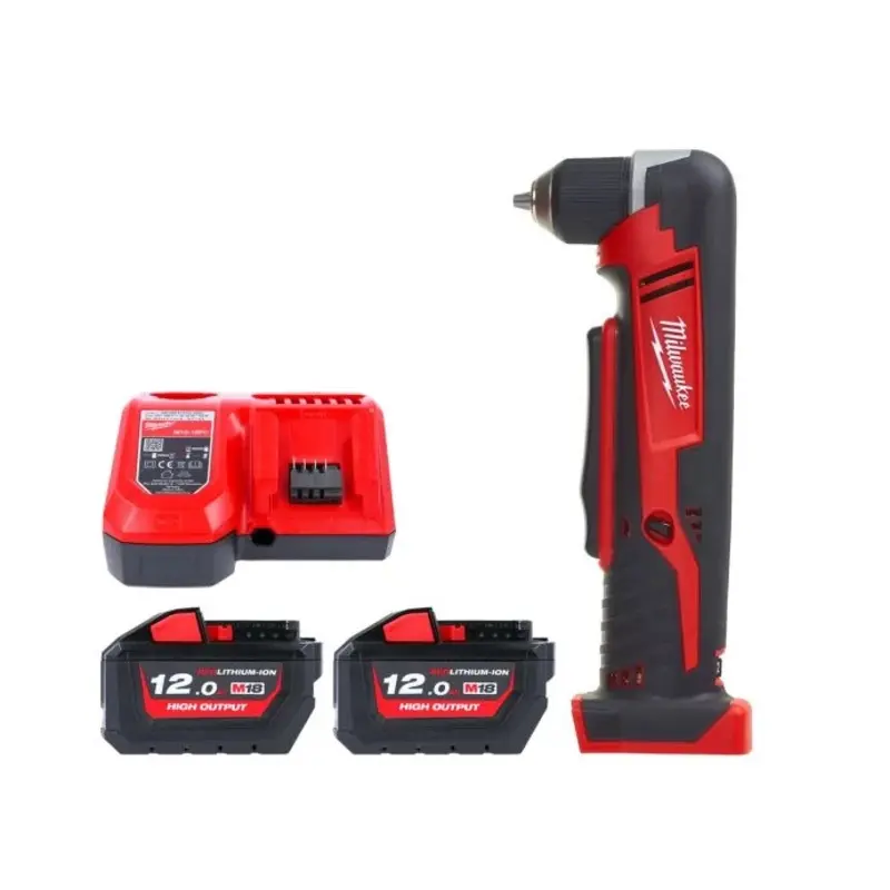 Milwaukee C18RAD 18V Cordless Right Angle Drill With 2 x 12.0Ah Batteries & Charger