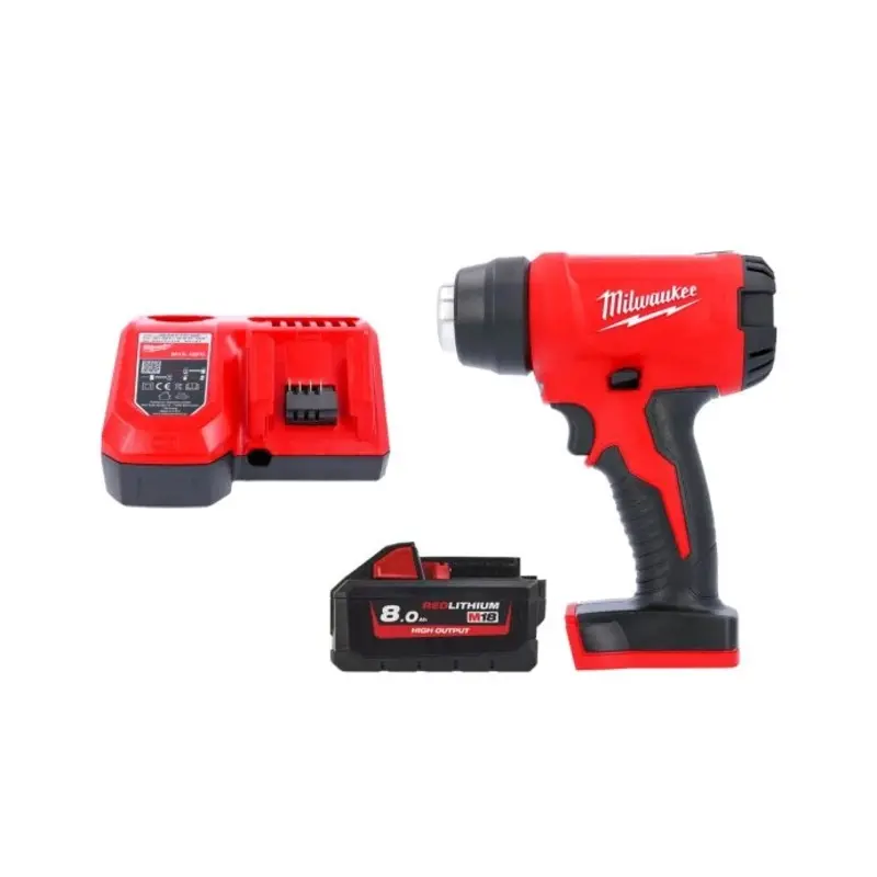 Milwaukee M18BHG 18V Cordless Compact Heat Gun With 1 x 8.0Ah Battery & Charger