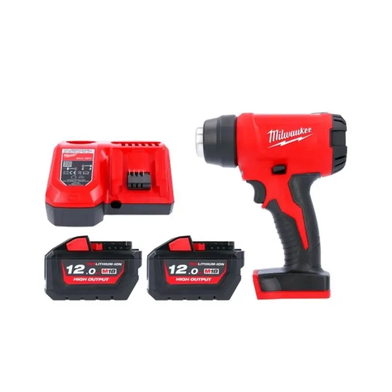 Milwaukee M18BHG 18V Cordless Compact Heat Gun With 2 x 12.0Ah Batteries & Charger
