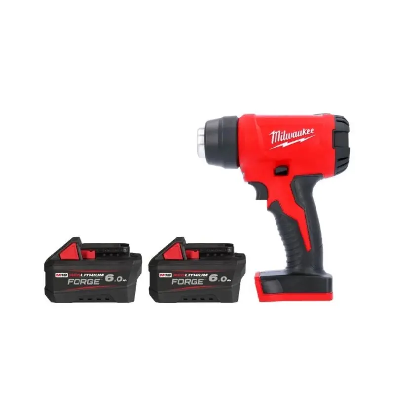 Milwaukee M18BHG 18V Cordless Compact Heat Gun With 2 x 6.0Ah Batteries