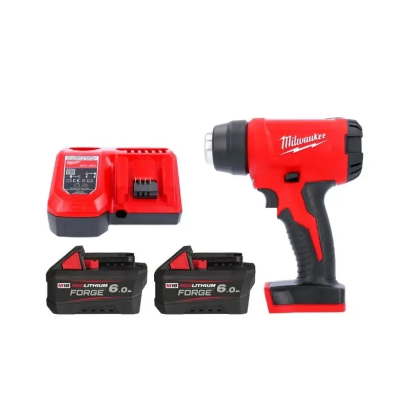 Milwaukee M18BHG 18V Cordless Compact Heat Gun With 2 x 6.0Ah Batteries & Charger