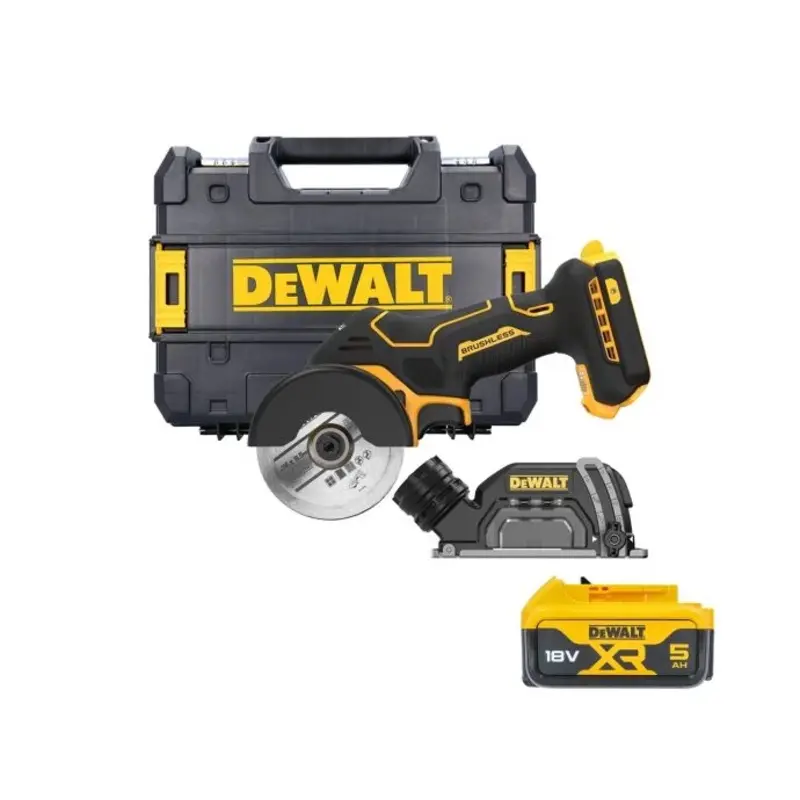 DeWalt DCS438NT 18V Cordless Brushless 76mm Cut off Saw With 1 x 5.0Ah Battery & Case