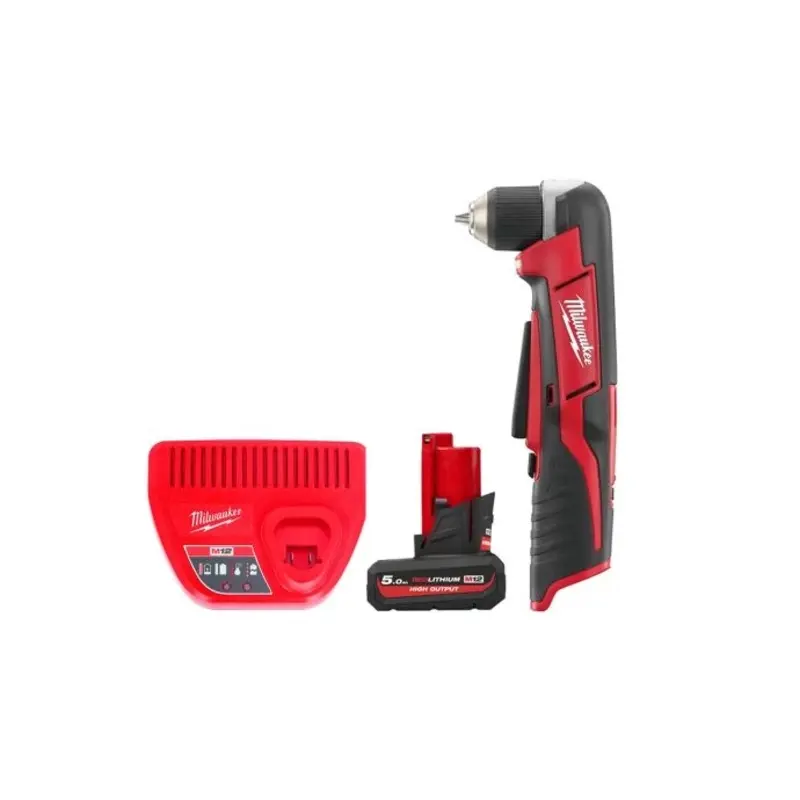 Milwaukee C12RAD 12V Cordless Right Angle Drill With 1 x 5.0Ah Battery & Charger