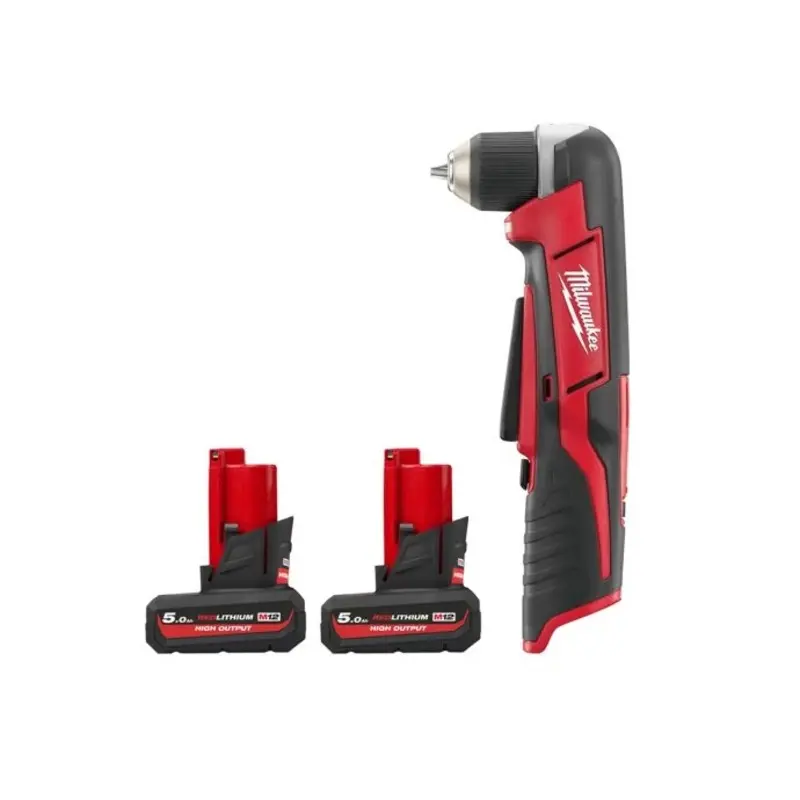 Milwaukee C12RAD 12V Cordless Right Angle Drill With 2 x 5.0Ah Batteries