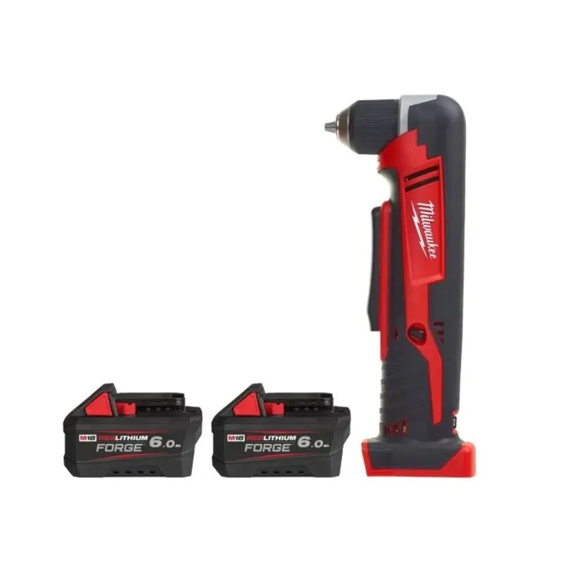 Milwaukee C18RAD 18V Cordless Right Angle Drill With 2 x 6.0Ah Batteries