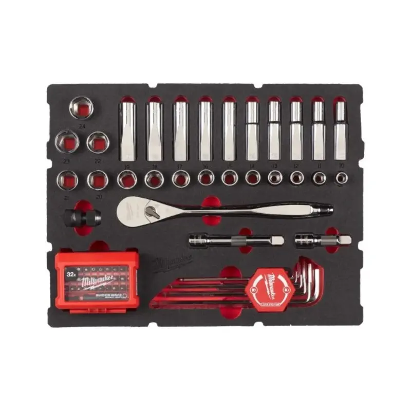 Milwaukee 4932480716 Packout 70 Piece Ratchet & Socket Foam Insert Set