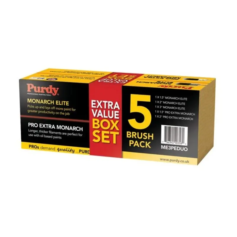 Purdy Monarch Elite & Pro-Extra Monarch Brush Set, 5 Piece