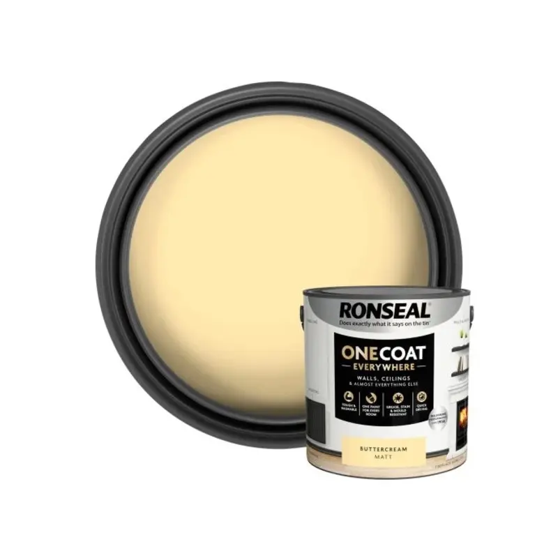 Ronseal One Coat Everywhere Interior Paint Buttercream Matt 2.5 litre