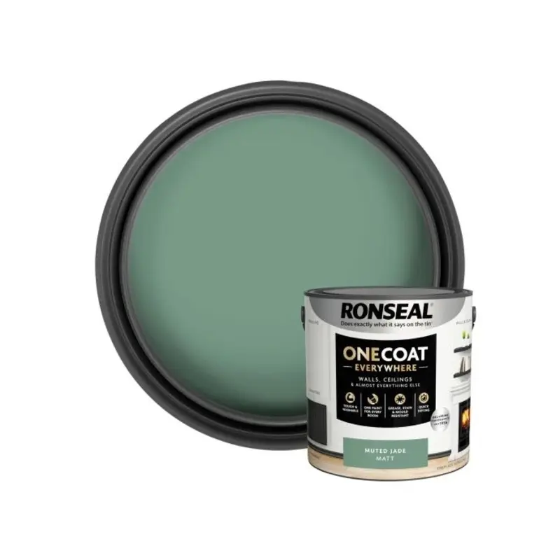 Ronseal One Coat Everywhere Interior Paint Muted Jade Matt 2.5 litre