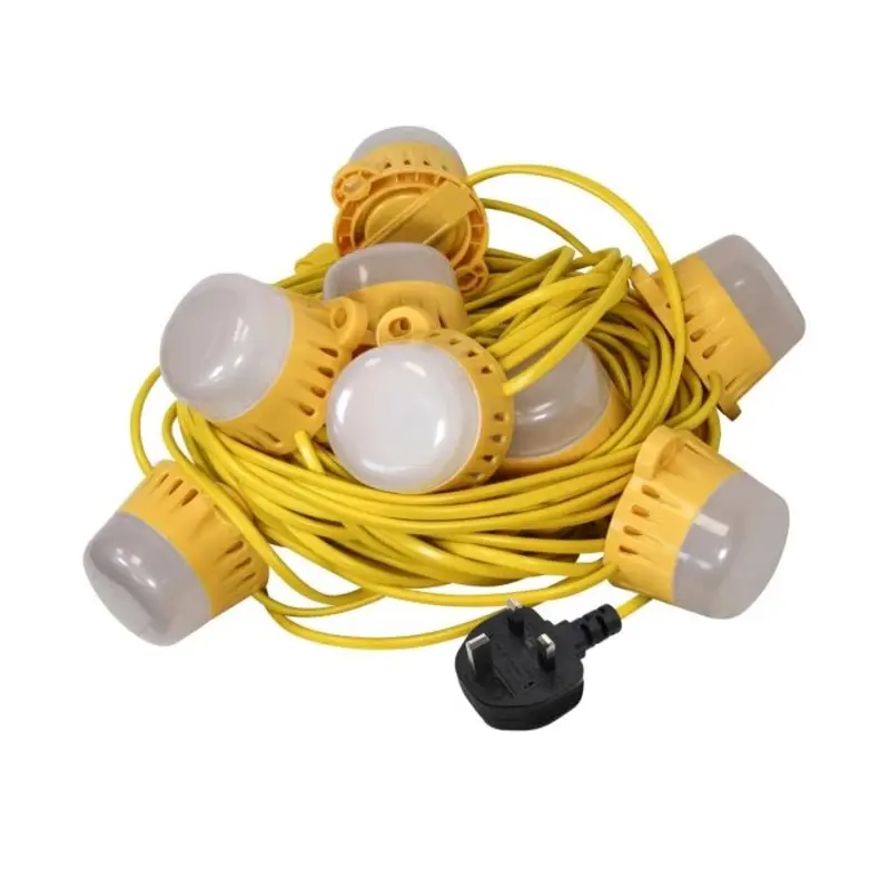 Faithfull Power Plus Festoon Lights 10 LED Bulbs 240V 22m