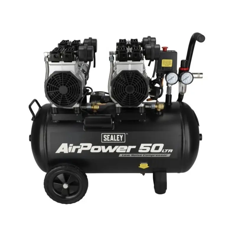 Sealey 50L Low Noise Oil Free Direct Drive Air Compressor 2 x 2hp