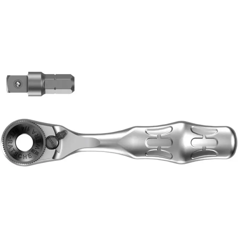 Wera 05073230001 8001 A Zyklop Mini 1 1/4" Ratchet with 1/4" Adaptor