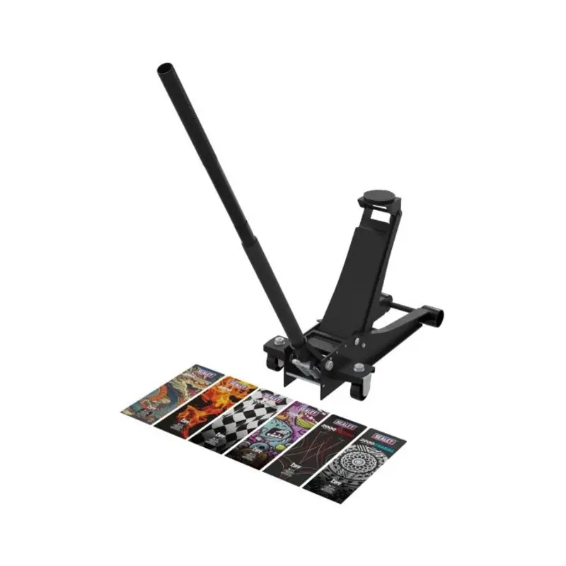 Low Entry Custom Design Trolley Jack with Rocket Lift 2 Tonne Black