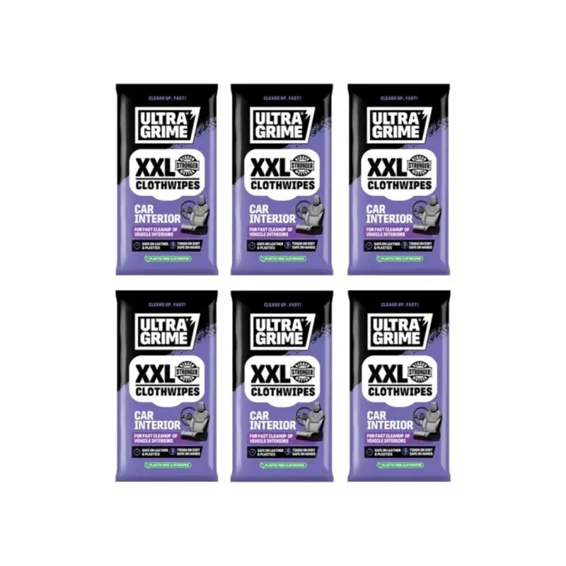 Ultra Grime 5230 XXL Size Car Interior Wipes 120 Pieces - Pack of 6