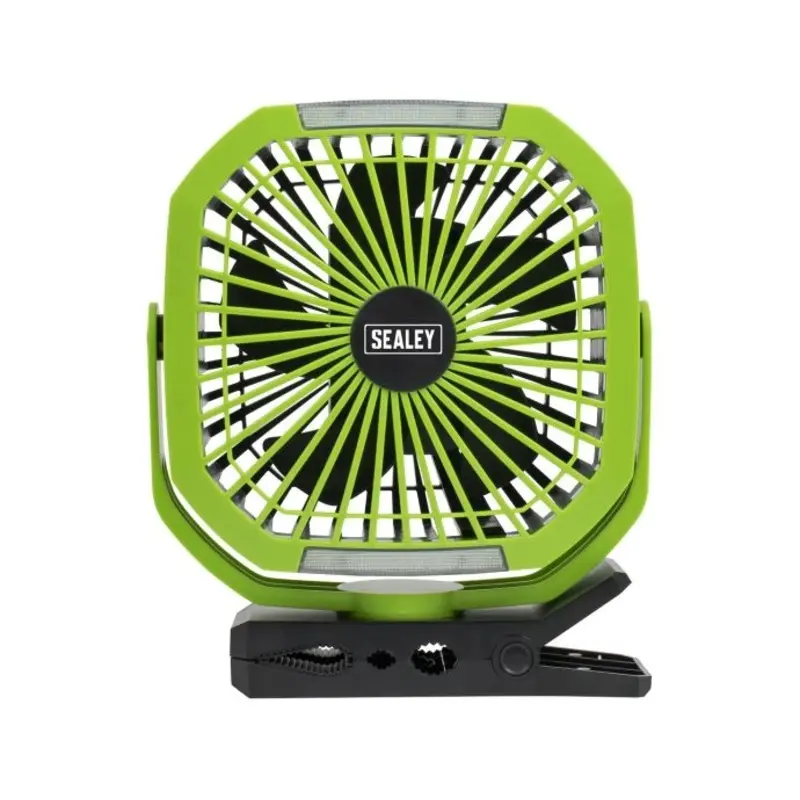 Sealey 4-Speed Portable Clip Fan with Worklight 8"