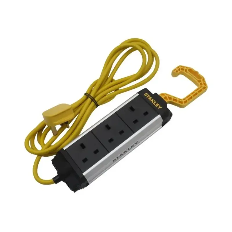 Stanley 3-Gang Powerboard 3m cord with Foldable Hook
